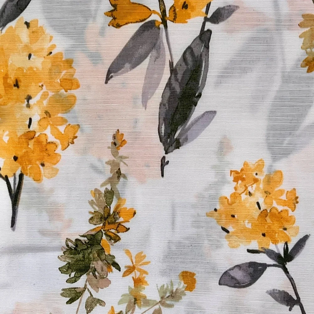 Moss & Willow Set Of 2 Yellow/Grey Giacomo Wild Flower PatternWindow Panels NEW